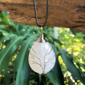 clear quartz tree of life pendant