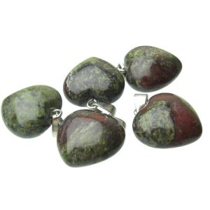 dragon blood jasper small heart pendant