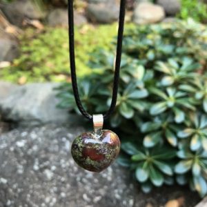 dragon blood jasper small heart pendant