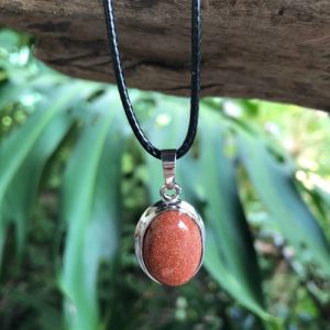 goldstone small oval gemstone pendant
