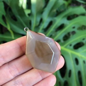 grey agate gemstone pendant