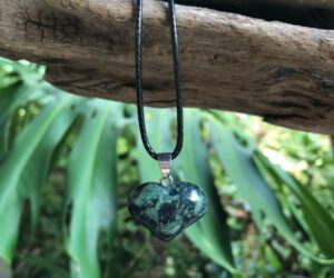 kambaba jasper small heart gemstone pendant