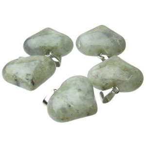 labradorite small heart gemstone pendant