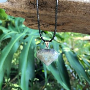 labradorite small heart gemstone pendant