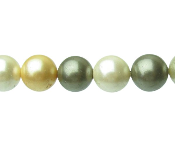 mixed green shell based pearls 8mm
