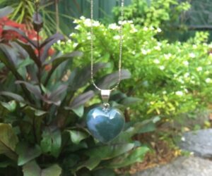 moss agate small heart gemstone pendant australia
