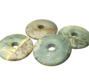 picasso jasper gemstone donut pendant