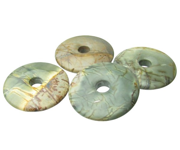 picasso jasper gemstone donut pendant