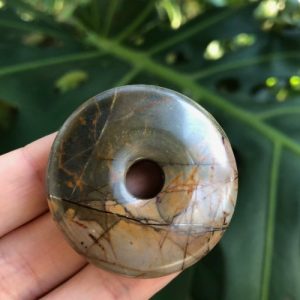 picasso jasper gemstone donut pendant