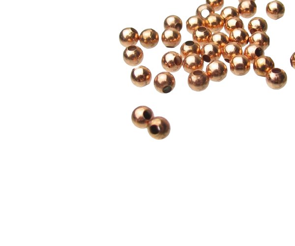 rose gold 3mm round beads