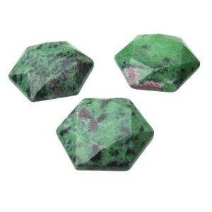 ruby zoisite gemstone hexagon pendant