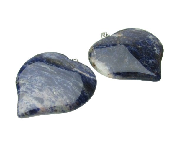 sodalite large gemstone heart pendant