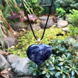 sodalite large gemstone heart pendant