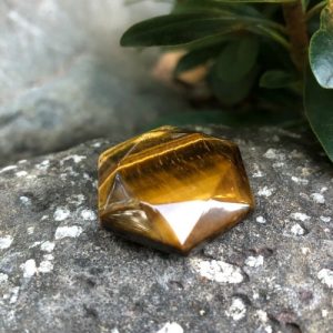 tiger eye hexagon gemstone pendant
