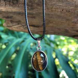 tiger eye small oval gemstone pendants