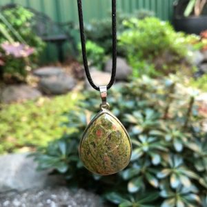 unakiteteardroppendant3 unakite gemstone pendant