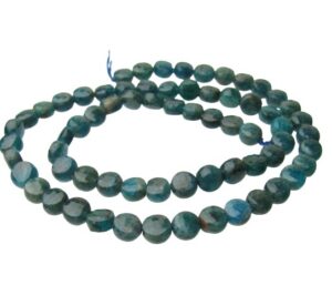 apatite faceted gemstone coin beads