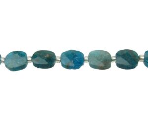apatite faceted square beads natural crystals