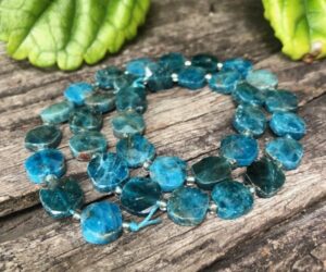 apatite faceted square beads natural crystals