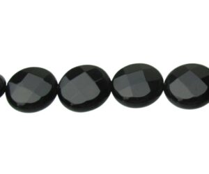 black onyx faceted gemstone disc beads