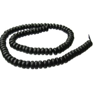 black onyx faceted gemstone rondelle beads
