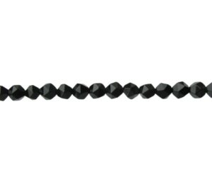 black onyx faceted small nugget gemstone beads