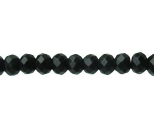 black onyx faceted small rondelle gemstone beads