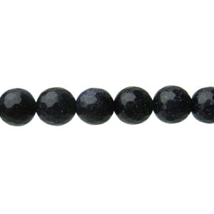 blue goldstone round faceted gemstone beads 10mm