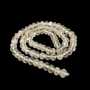 clear quartz faceted rondelle gemstone beads