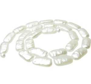 white rectangle faux acrylic pearls