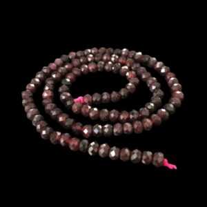 garnet faceted 5mm gemstone rondelle beads