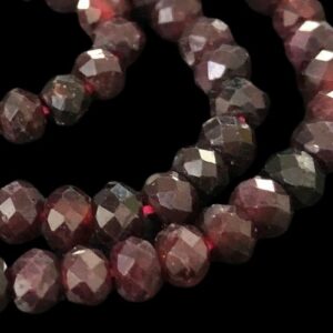 garnet faceted 5mm gemstone rondelle beads