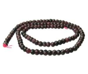 garnet faceted rondelle gemstone beads