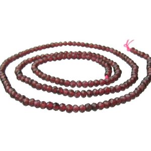 garnet faceted tiny rondelle gemstone beads