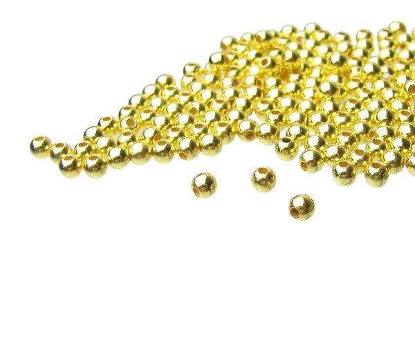 gold plated plastic round spacer beads 4mm