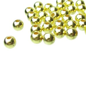gold toned metalised plastic beads 8mm