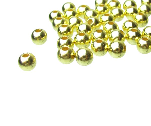gold toned metalised plastic beads 8mm