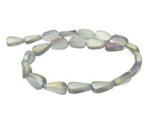 frosted grey purple glass oval beads
