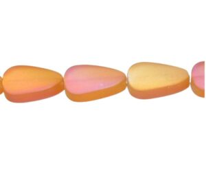 orange ab glass oval beads