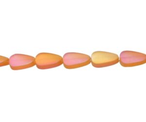 orange ab glass oval beads