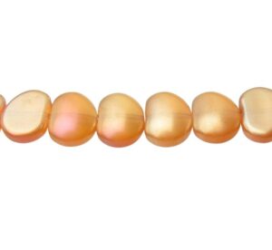 frosted orange ab glass pebble beads