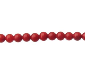 3mm round red coral beads