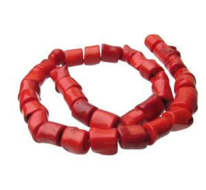 coral barrel beads