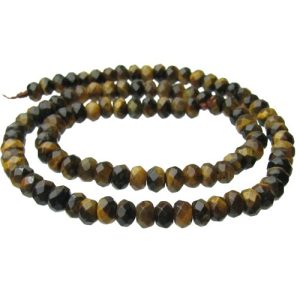 tiger eye faceted rondelle gemstone beads crystal natural
