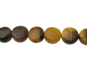 tiger eye faceted gemstone coin beads