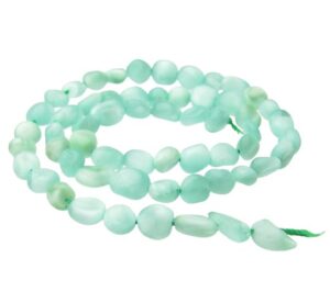 green angelite pebble gemstone beads natural