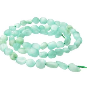green angelite pebble gemstone beads natural