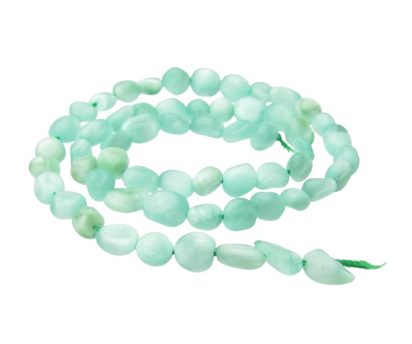 green angelite pebble gemstone beads natural
