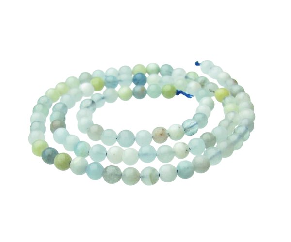 aquamarine round natural crystal beads 4mm