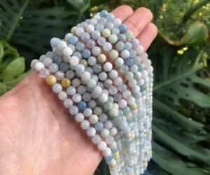aquamarine 6mm round gemstone beads natural